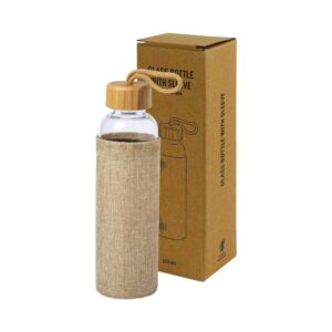 glass bottle with sleeve