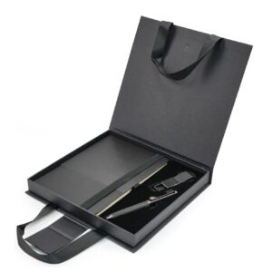 office gift set with ribbon handle box