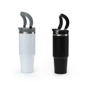 double wall stainless steel tumblers with handle & straw