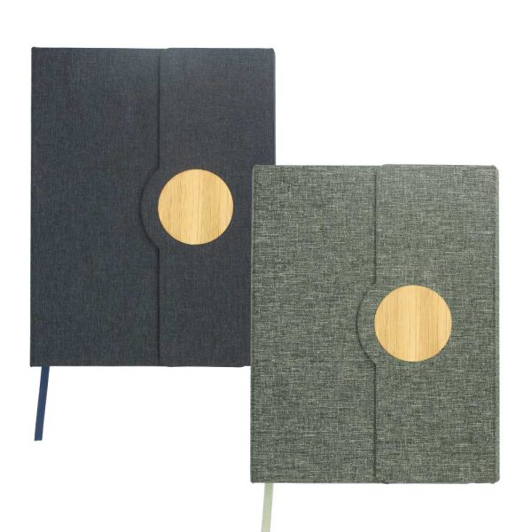 A5 RPET Bamboo Notebook A5 RPET and bamboo notebook with magnetic closure for custom branding in the UAE