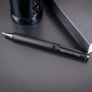Black Metal Pen with Diamond Textured Barrel