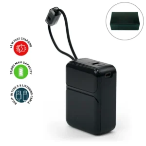 20000mAh powerbank with built-in Type-C and Lightning cables
