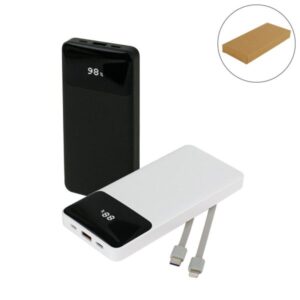 Powerbank with LED Screen 10000mAh & Built-In Cables