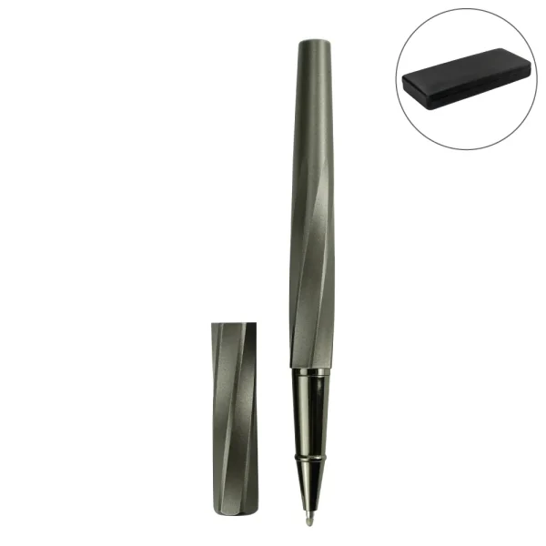 rollerball pens swirl design in gunmetal finish with pu leather box pn62 blank 600x600 1.webp Rollerball Pen with Swirl Design in PU Leather Box