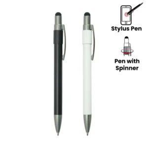 Stylus Metal Pen with Push-Button Spinner
