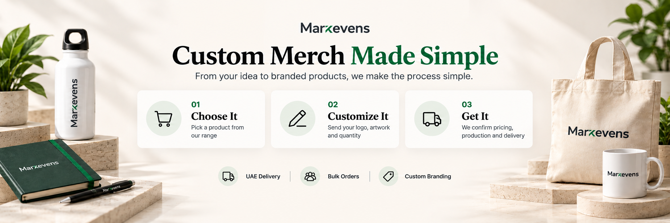 Home Markevens Custom Merch Made Simple banner