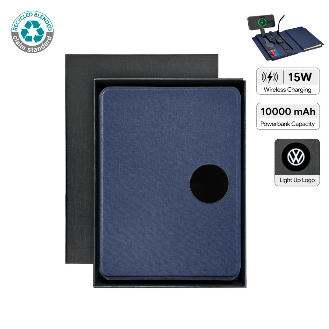 Solais Smart A5 Organizer - Navy Blue Navy blue Solais recycled 10000mAh MagSafe Smart A5 Organizer