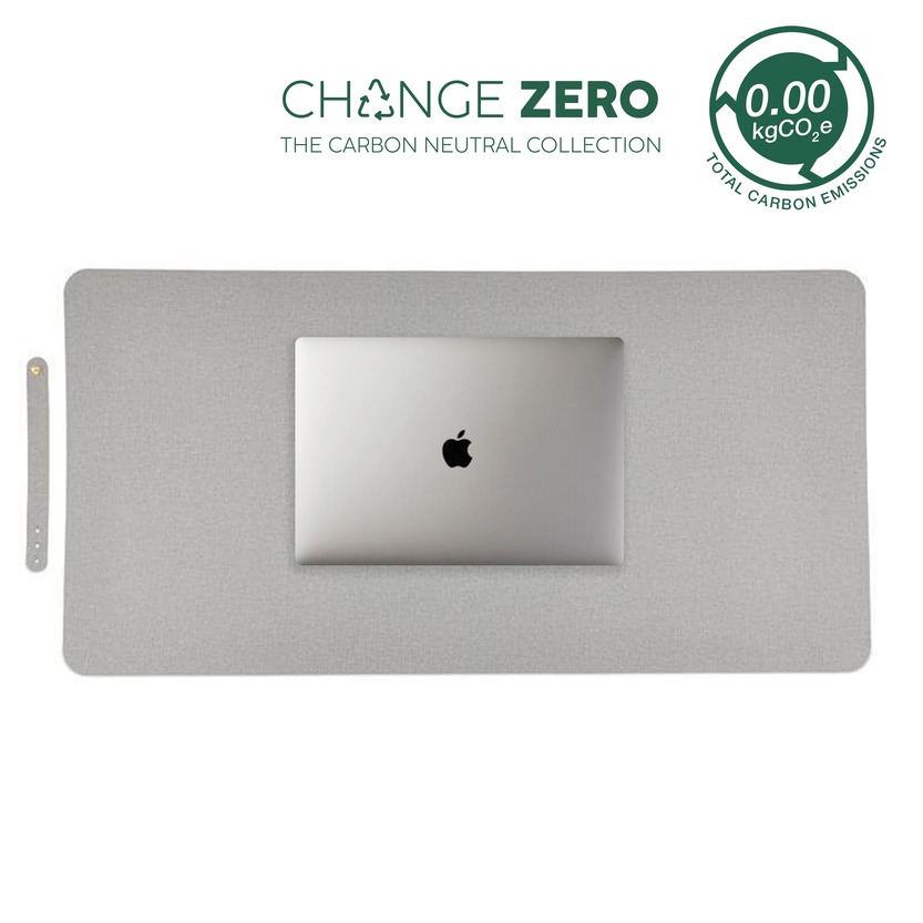 Zile Recycled PU Desk Pad - Grey Grey recycled PU desk pad
