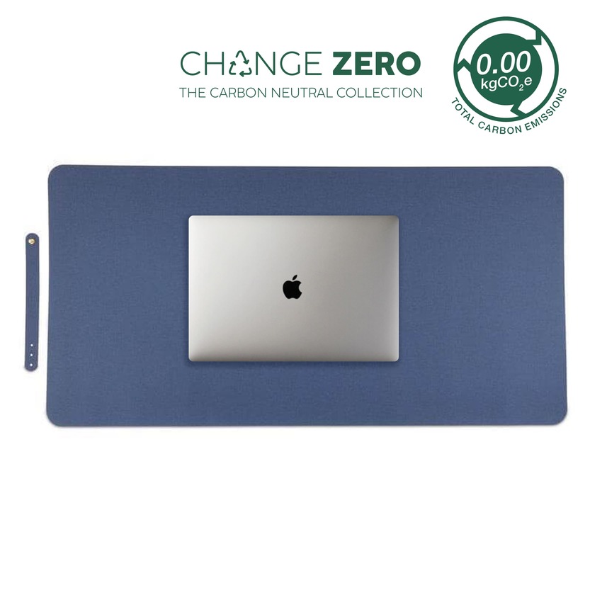 Zile Recycled PU Desk Pad - Navy Blue Navy blue recycled PU desk pad